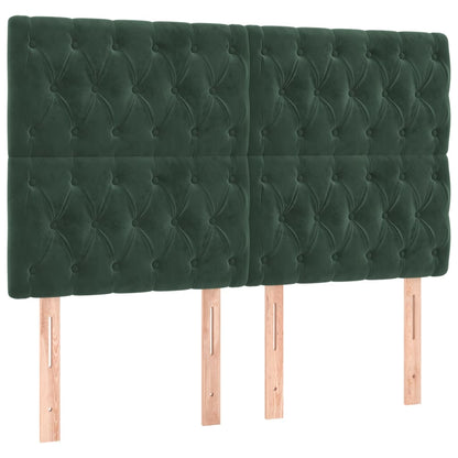 Box Spring Postel S Matrací Tmavě Zelená 140X200 Cm Samet