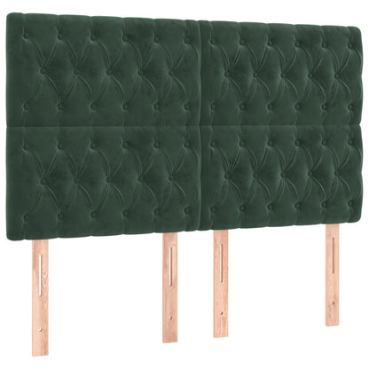 Box Spring Postel S Matrací Tmavě Zelená 160X200 Cm Samet