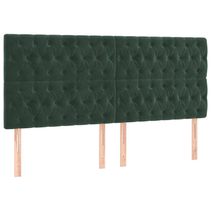 Box Spring Postel S Matrací Tmavě Zelená 180X200 Cm Samet