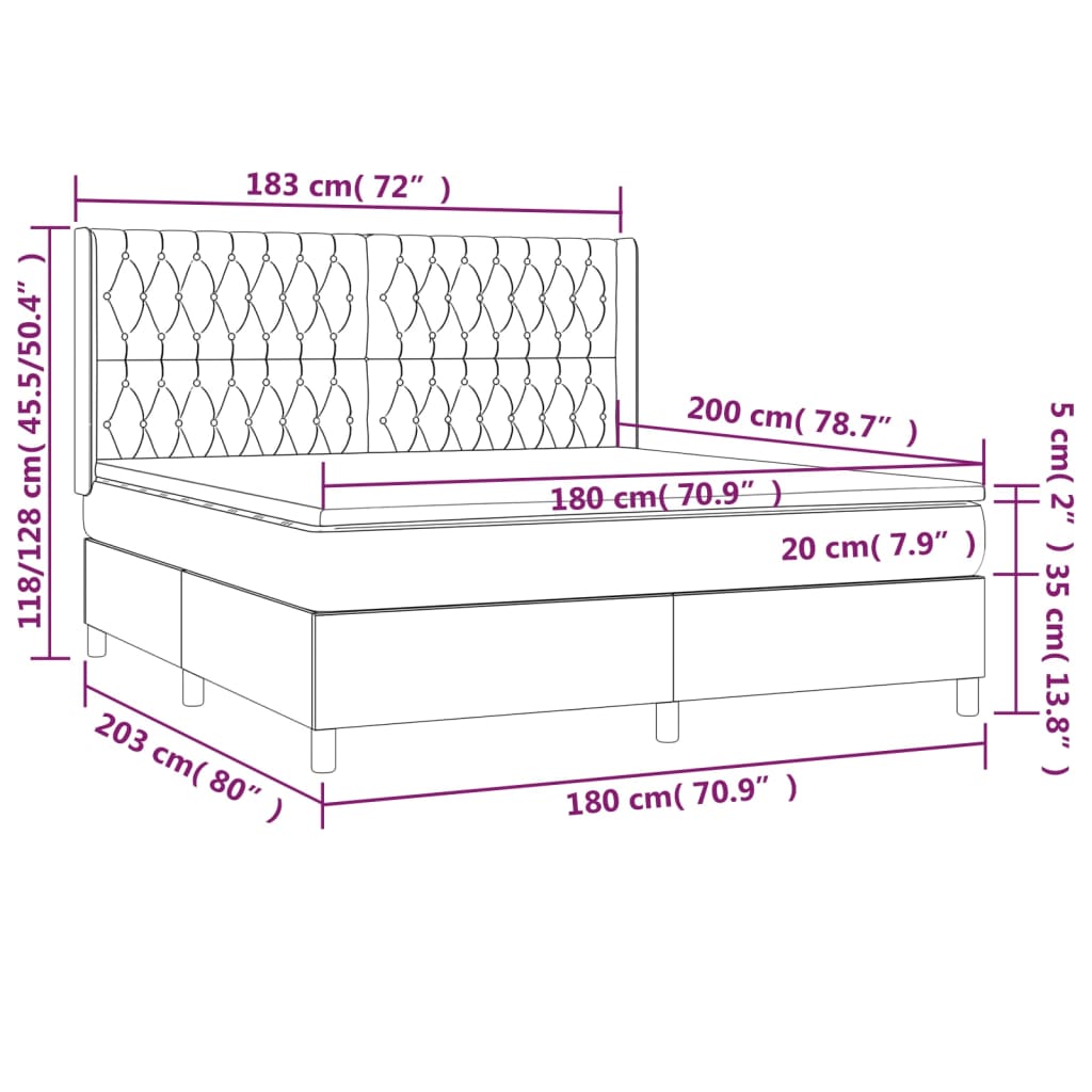 Box Spring Postel S Matrací Tmavě Zelená 180X200 Cm Samet