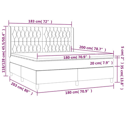Box Spring Postel S Matrací Tmavě Zelená 180X200 Cm Samet