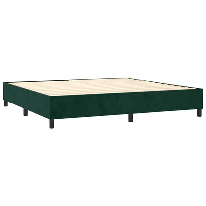 Box Spring Postel S Matrací Tmavě Zelená 200X200 Cm Samet