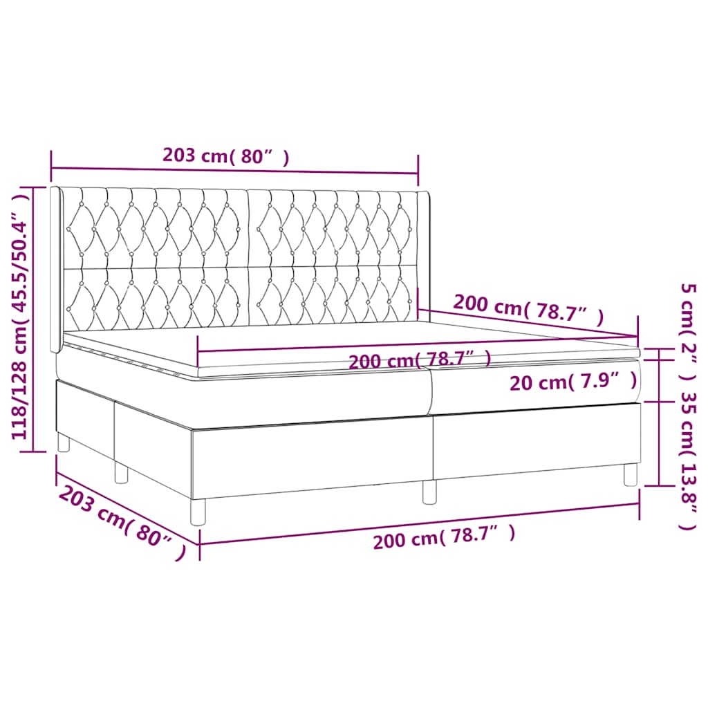 Box Spring Postel S Matrací Tmavě Zelená 200X200 Cm Samet