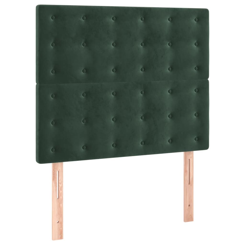 Box Spring Postel S Matrací Tmavě Zelená 80 X 200 Cm Samet