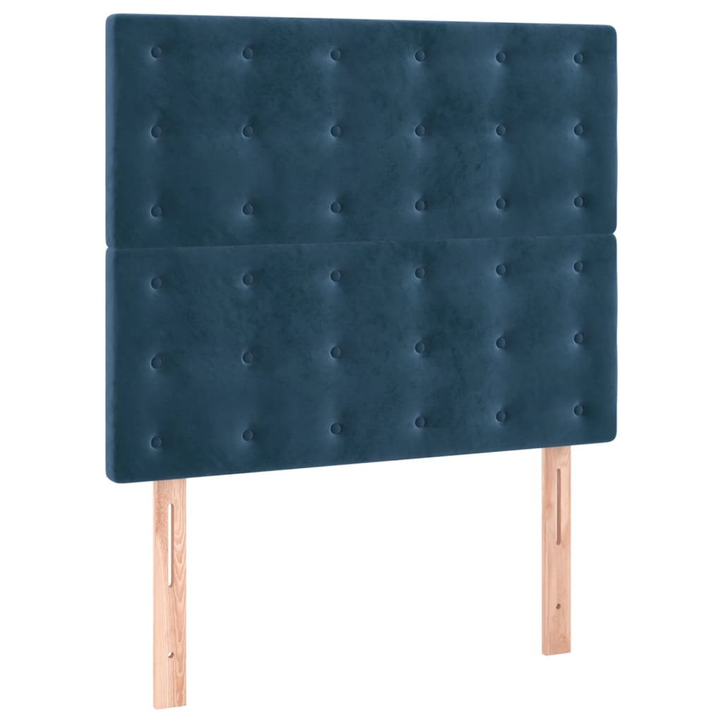 Box Spring Postel S Matrací Tmavě Modrá 90X190 Cm Samet