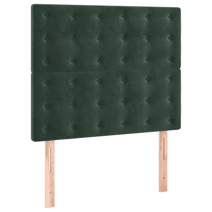 Box Spring Postel S Matrací Tmavě Zelená 90X200 Cm Samet
