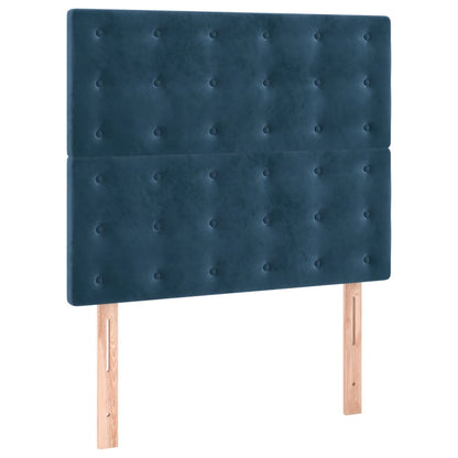 Box Spring Postel S Matrací Tmavě Modrá 90X200 Cm Samet