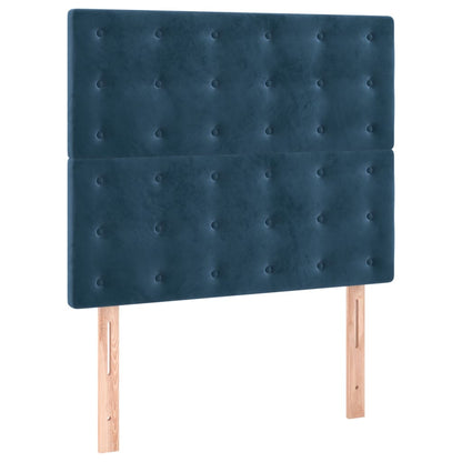 Box Spring Postel S Matrací Tmavě Modrá 100X200 Cm Samet