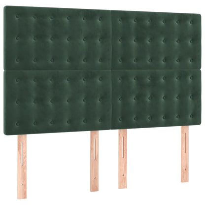 Box Spring Postel S Matrací Tmavě Zelená 140X200 Cm Samet