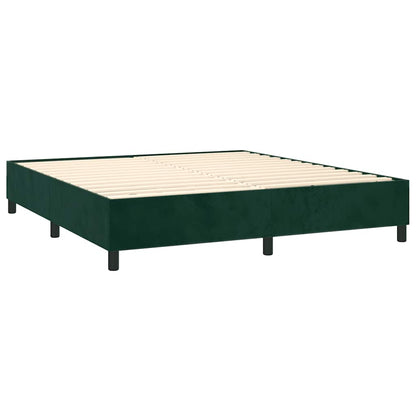 Box Spring Postel S Matrací Tmavě Zelená 160X200 Cm Samet