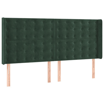 Box Spring Postel S Matrací Tmavě Zelená 160X200 Cm Samet
