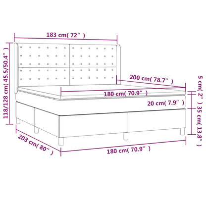 Box Spring Postel S Matrací Tmavě Zelená 180X200 Cm Samet