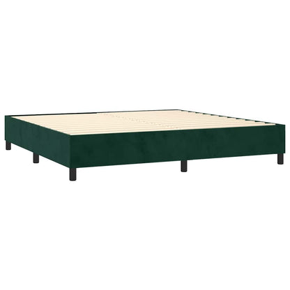Box Spring Postel S Matrací Tmavě Zelená 200X200 Cm Samet