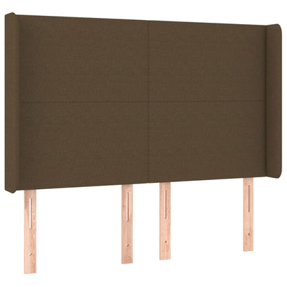 Box Spring Postel S Matrací A Led Tmavě Hnědá 140X190 Cm Textil