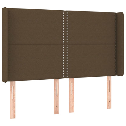Box Spring Postel S Matrací A Led Tmavě Hnědá 140X190 Cm Textil