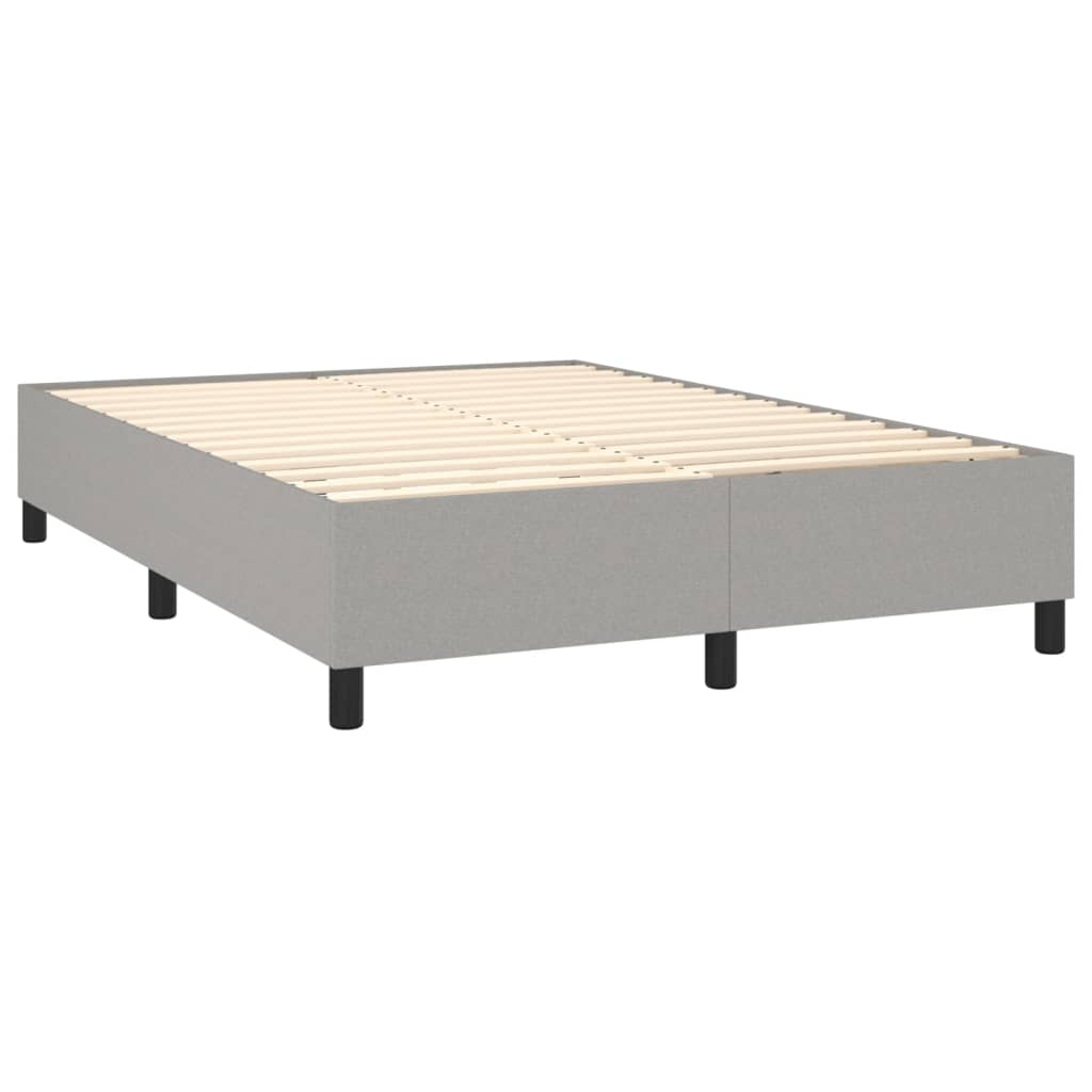 Box Spring Postel S Matrací A Led Textil Světle Šedá