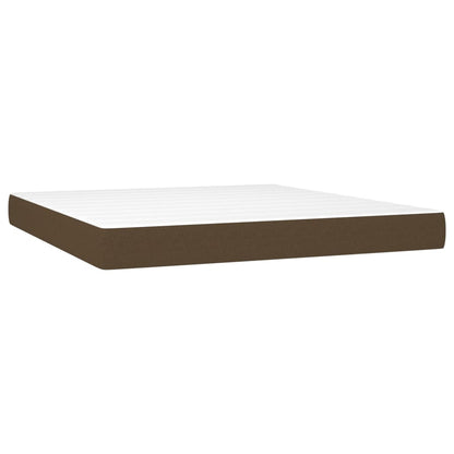 Box Spring Postel S Matrací A Led Tmavě Hnědá 180X200 Cm Textil