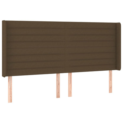 Box Spring Postel S Matrací A Led Tmavě Hnědá 200X200 Cm Textil