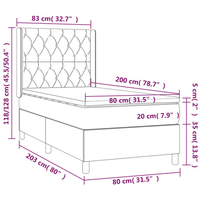 Box Spring Postel S Matrací A Led Textil Tmavě Hnědá