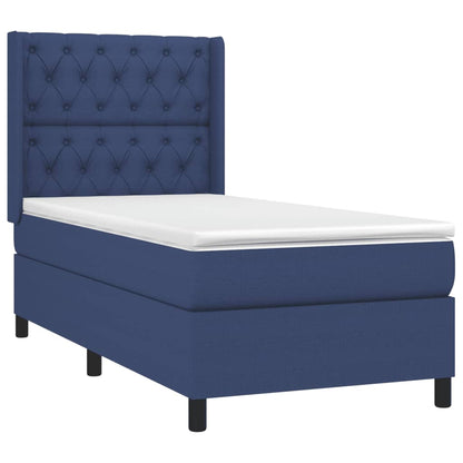 Box Spring Postel S Matrací A Led Textil Modrá