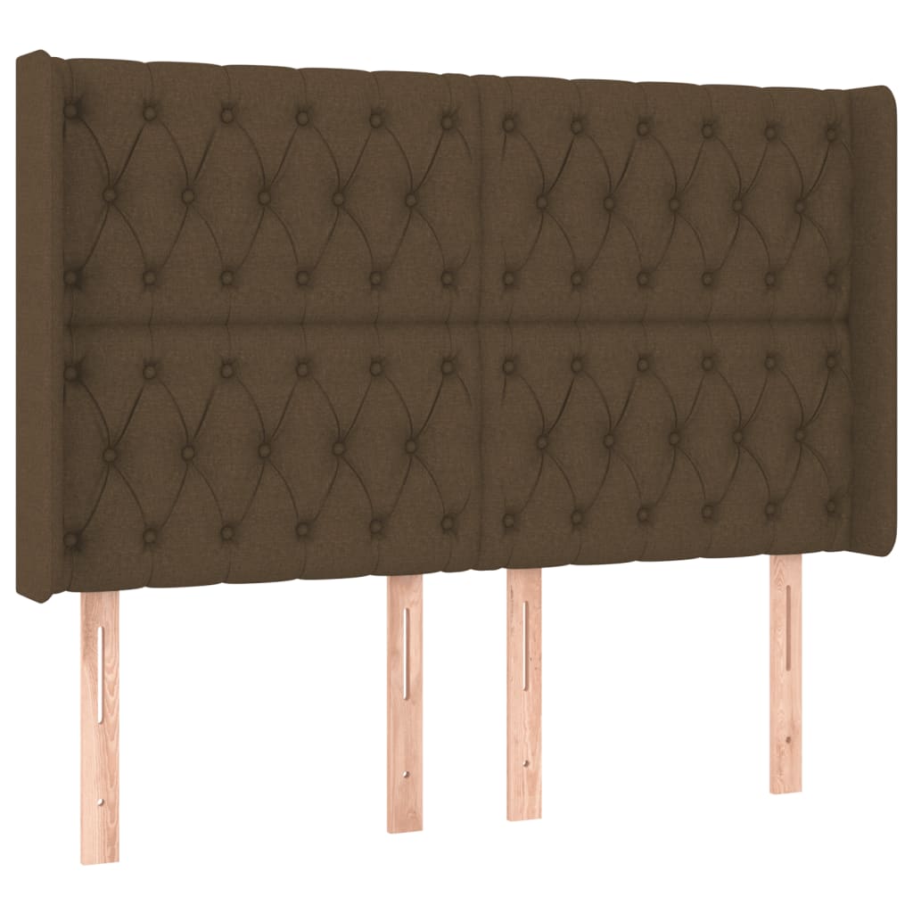 Box Spring Postel S Matrací A Led Tmavě Hnědá 160X200 Cm Textil