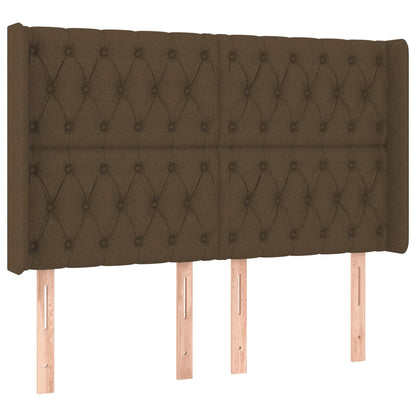 Box Spring Postel S Matrací A Led Tmavě Hnědá 160X200 Cm Textil
