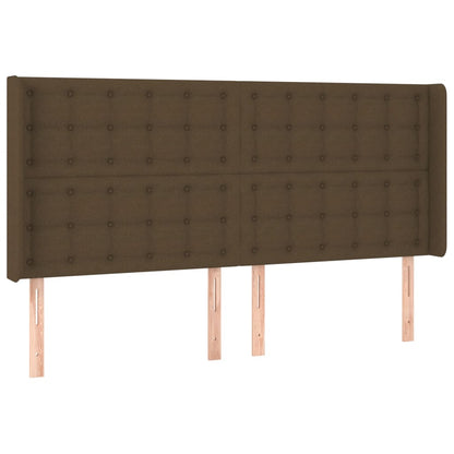 Box Spring Postel S Matrací A Led Tmavě Hnědá 160X200 Cm Textil