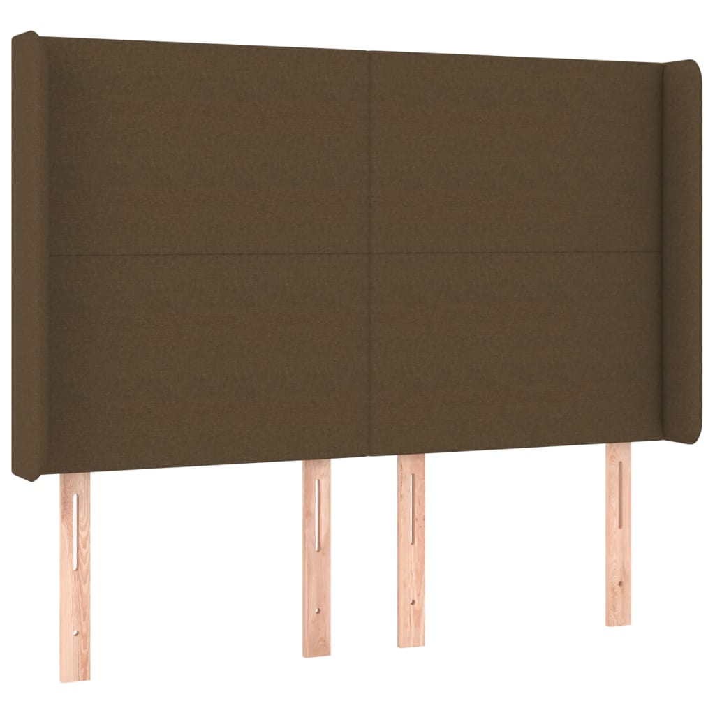 Box Spring Postel S Matrací A Led Tmavě Hnědá 140X200 Cm Textil