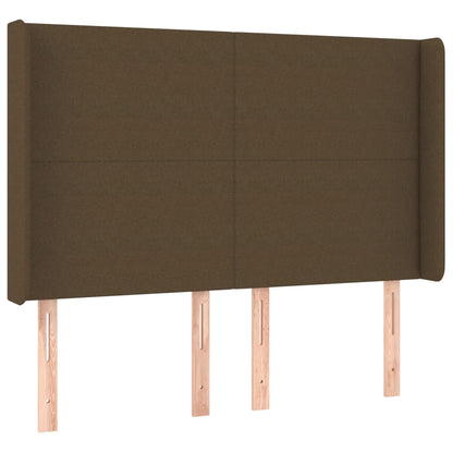 Box Spring Postel S Matrací A Led Tmavě Hnědá 140X200 Cm Textil