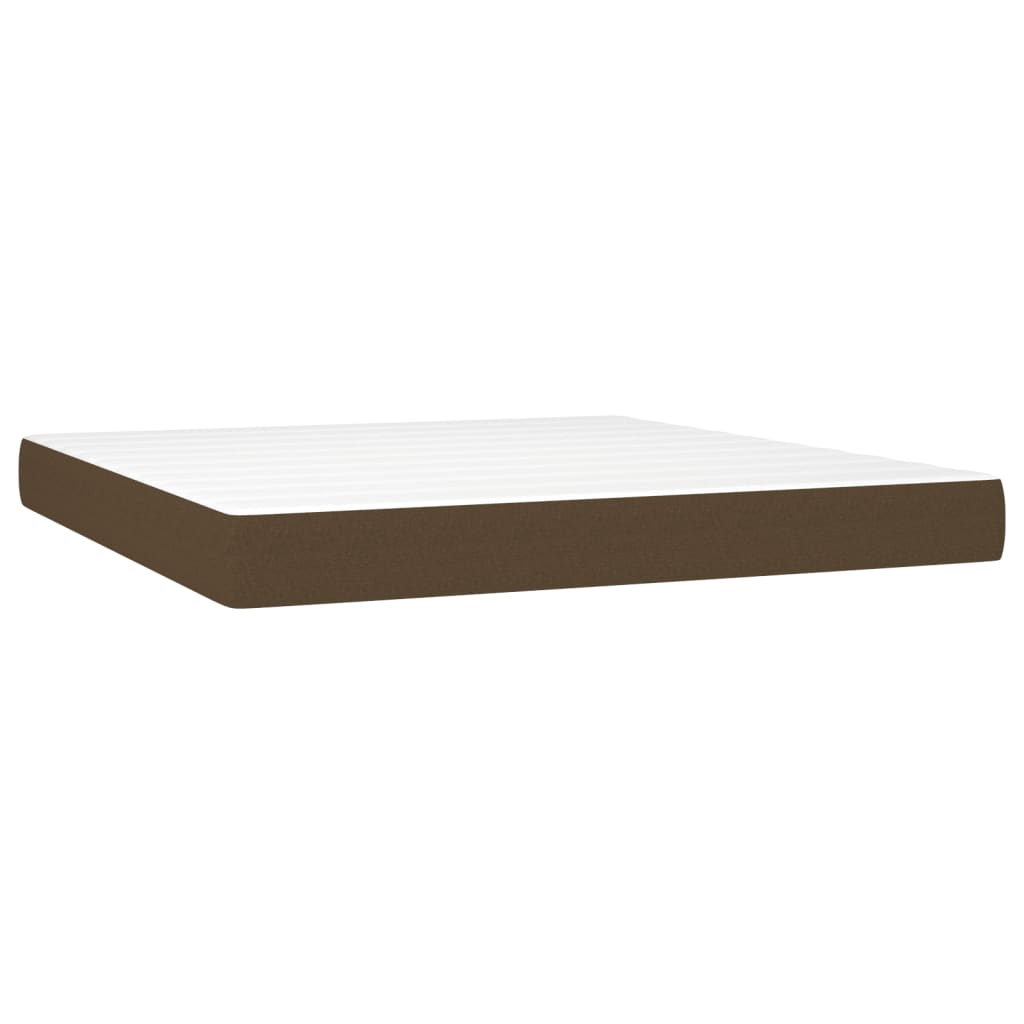 Box Spring Postel S Matrací A Led Tmavě Hnědá 180X200 Cm Textil