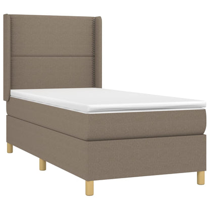 Box Spring Postel S Matrací A Led Tmavě Hnědá 90X200 Cm Textil