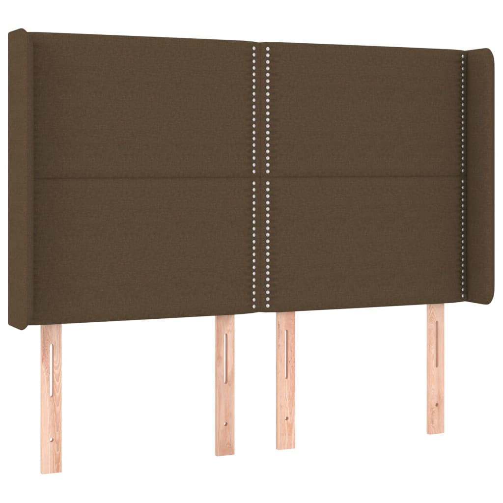Box Spring Postel S Matrací A Led Tmavě Hnědá 140X190 Cm Textil