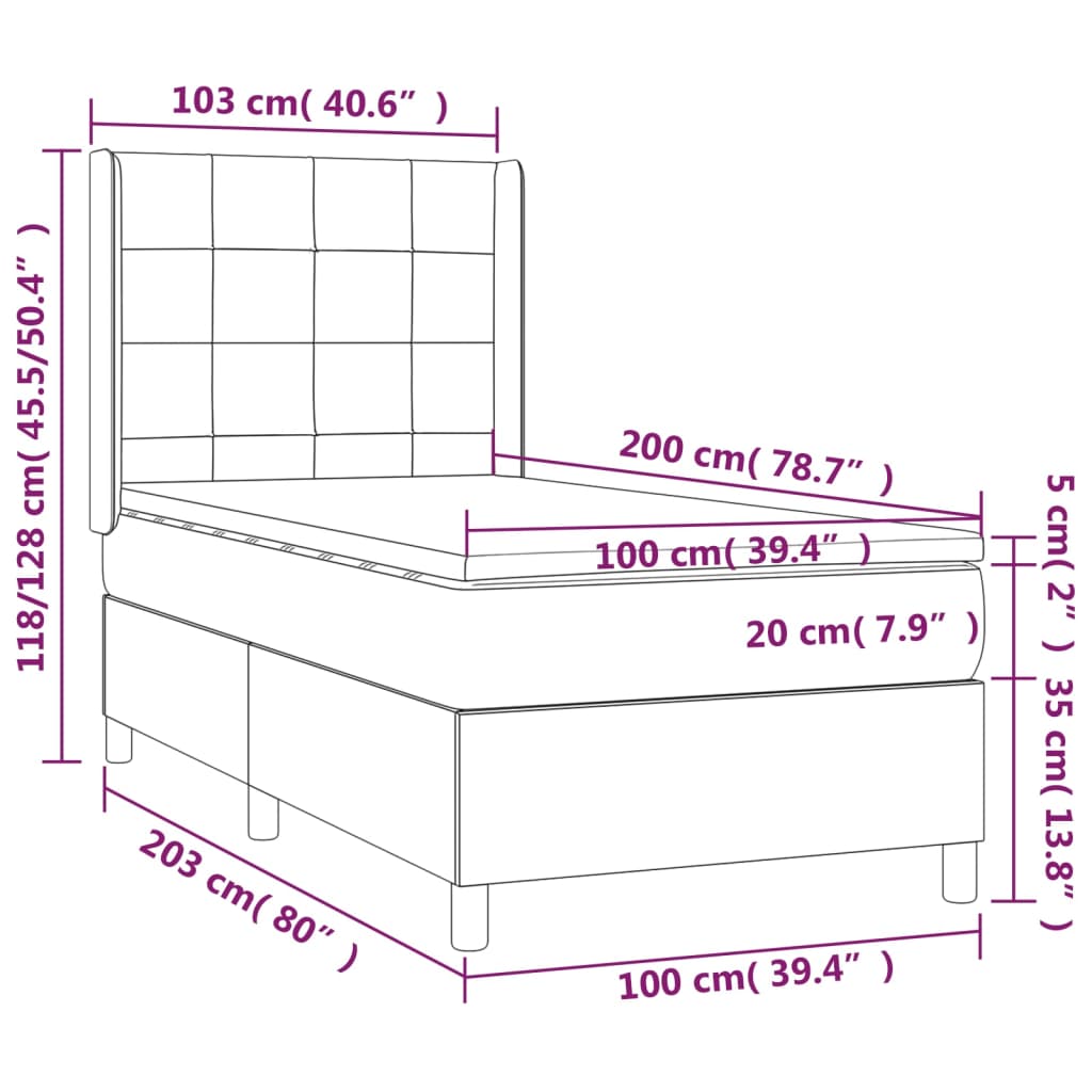 Box Spring Postel S Matrací A Led Textil Tmavě Hnědá