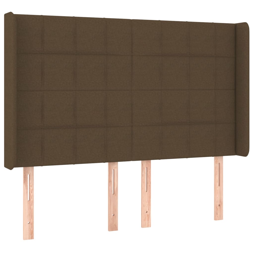 Box Spring Postel S Matrací A Led Tmavě Hnědá 140X190 Cm Textil