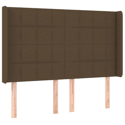Box Spring Postel S Matrací A Led Tmavě Hnědá 140X190 Cm Textil