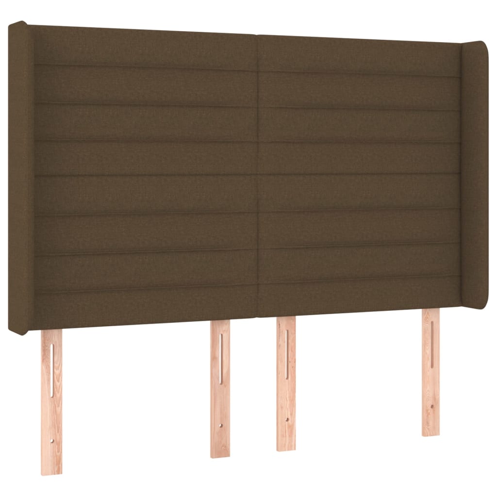 Box Spring Postel S Matrací A Led Tmavě Hnědá 140X200 Cm Textil