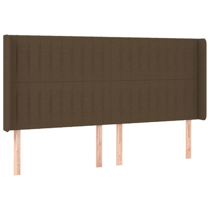 Box Spring Postel S Matrací A Led Tmavě Hnědá 160X200 Cm Textil