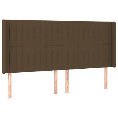 Box Spring Postel S Matrací A Led Tmavě Hnědá 180X200 Cm Textil