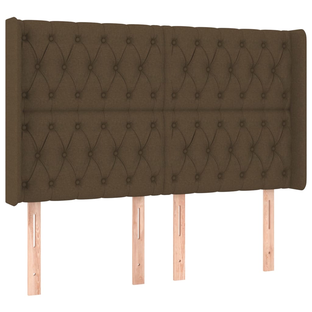 Box Spring Postel S Matrací A Led Tmavě Hnědá 140X190 Cm Textil