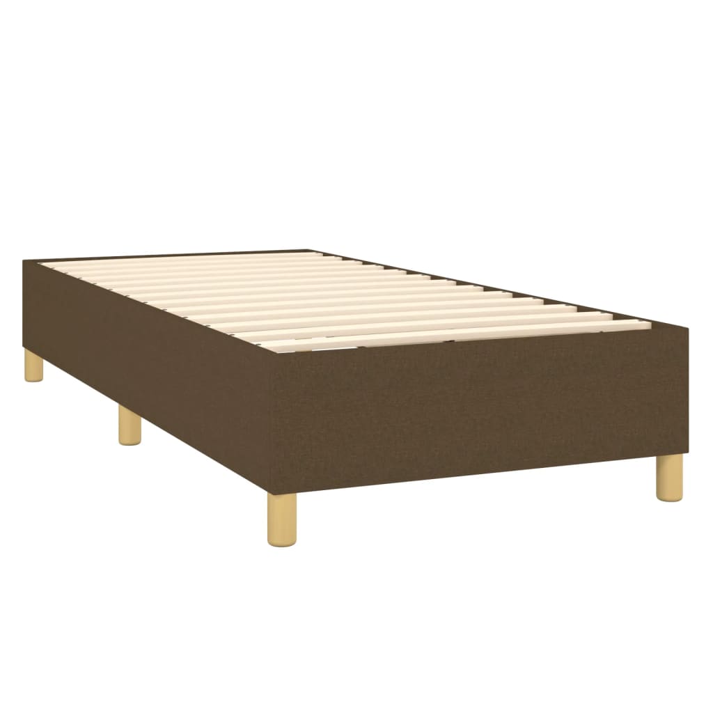 Box Spring Postel S Matrací A Led Tmavě Hnědá 90X190 Cm Textil