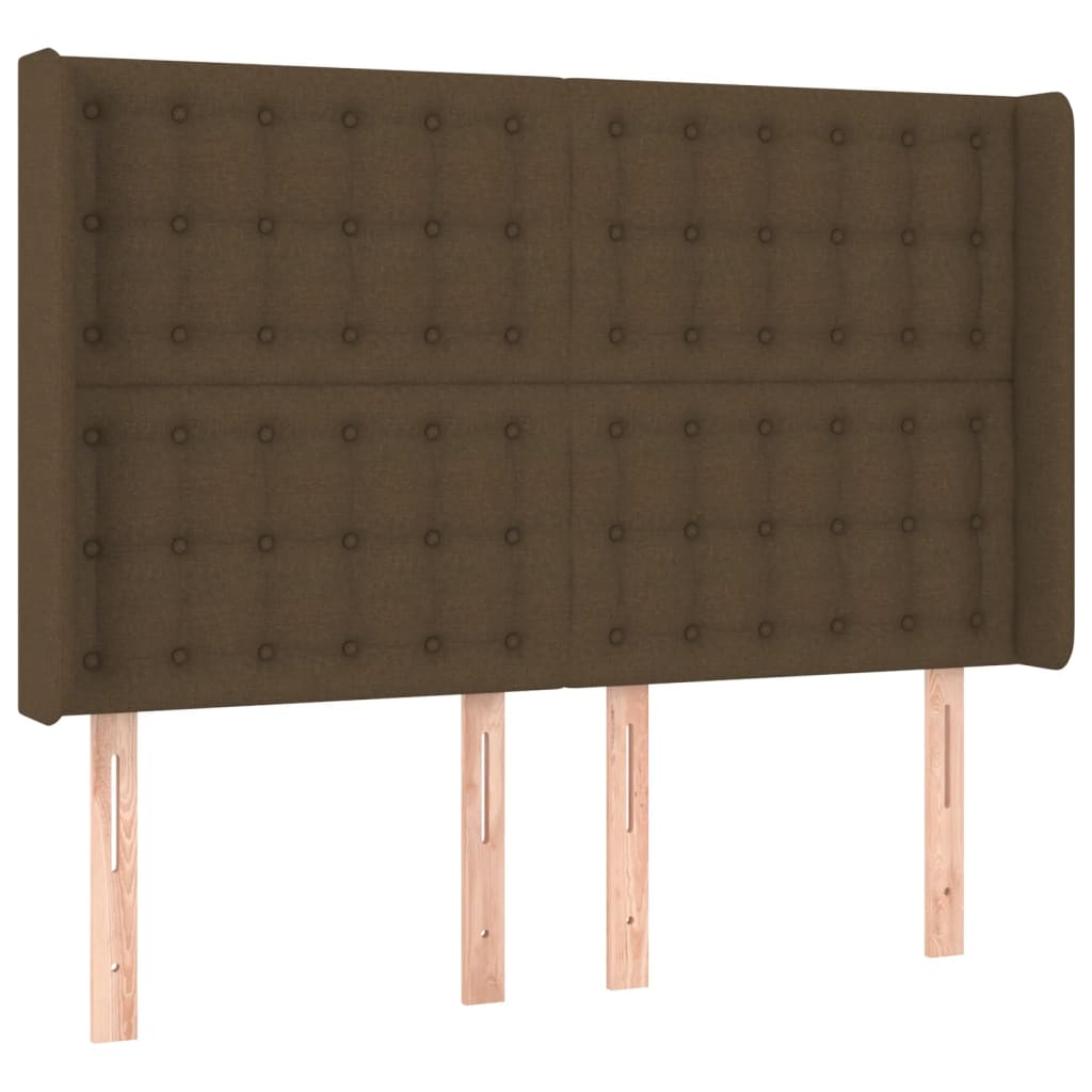 Box Spring Postel S Matrací A Led Tmavě Hnědá 140X190 Cm Textil