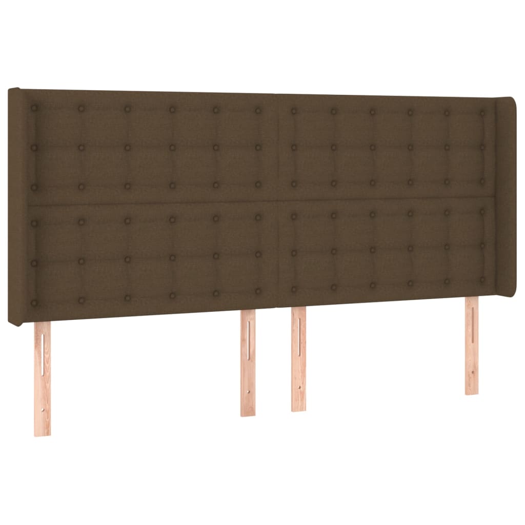 Box Spring Postel S Matrací A Led Tmavě Hnědá 180X200 Cm Textil