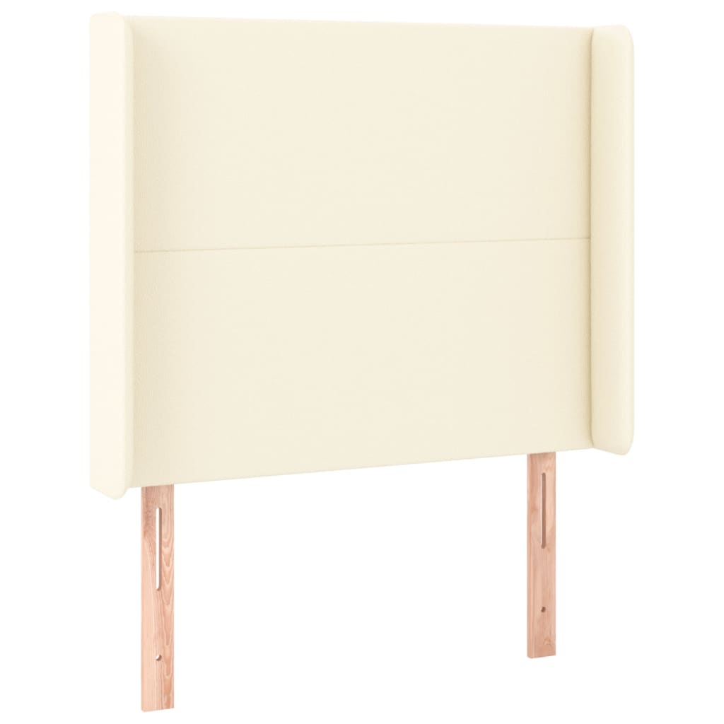 Box Spring Postel S Matrací A Led Krémová 90X190 Cm Umělá Kůže