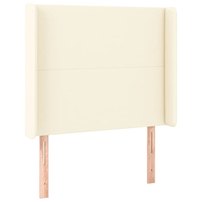 Box Spring Postel S Matrací A Led Krémová 90X190 Cm Umělá Kůže