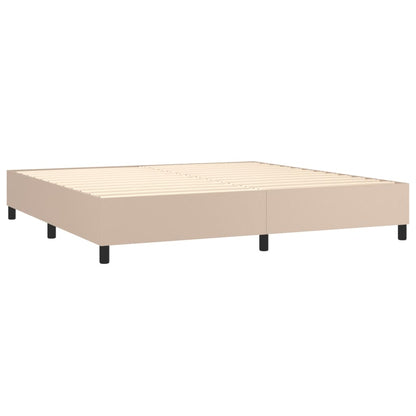 Box Spring Postel Matrace A Led Cappuccino 200X200Cm Umělá Kůže
