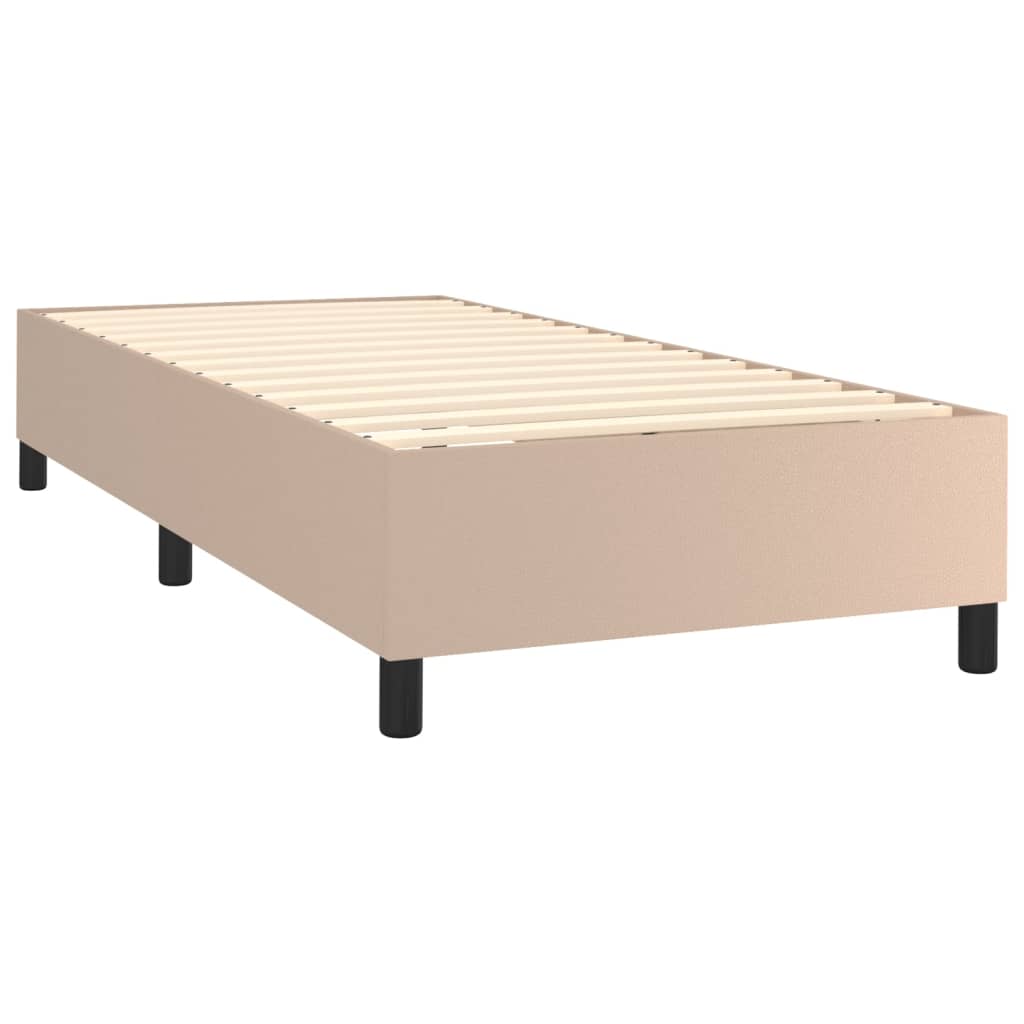 Box Spring Postel Matrace A Led Cappuccino 80X200 Cm Umělá Kůže
