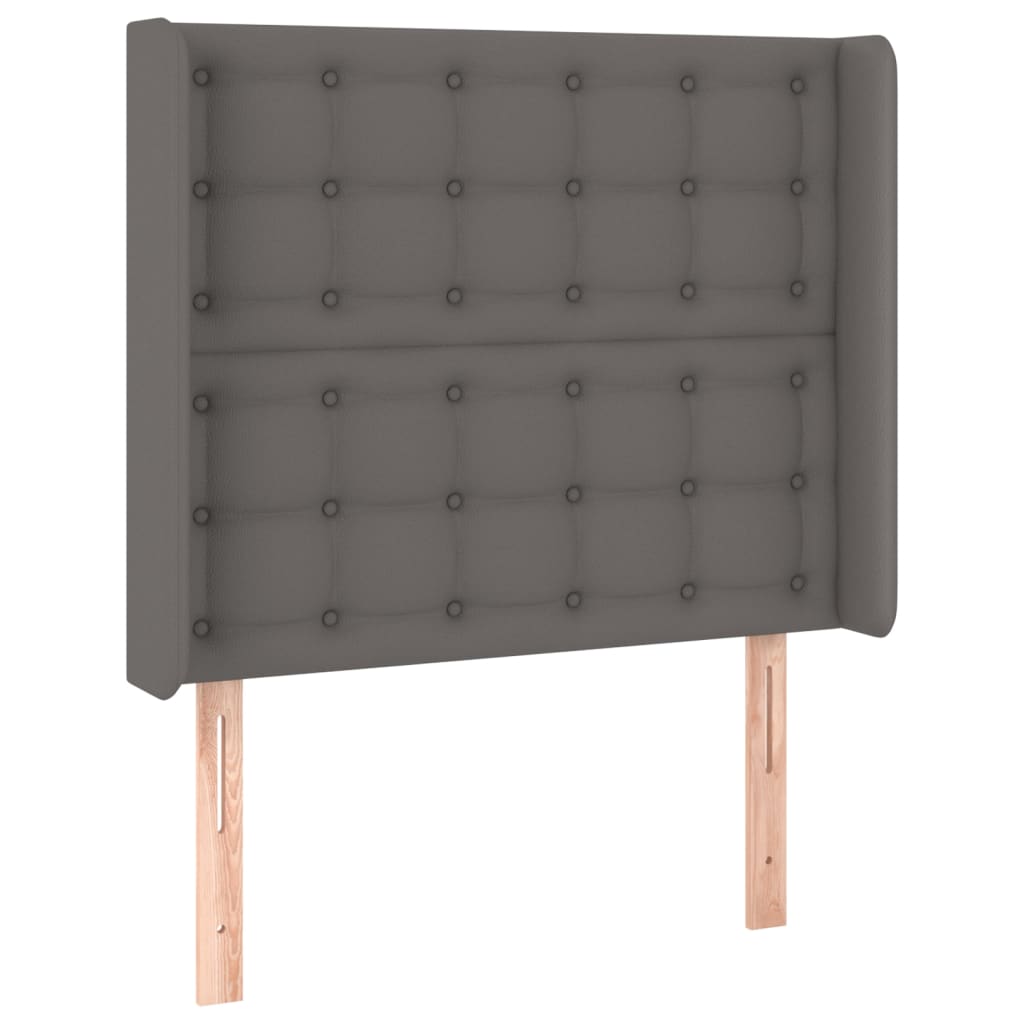 Box Spring Postel S Matrací A Led Šedá Umělá Kůže Šedá