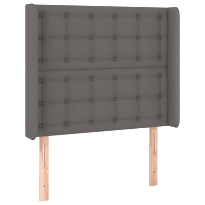 Box Spring Postel S Matrací A Led Šedá Umělá Kůže Šedá