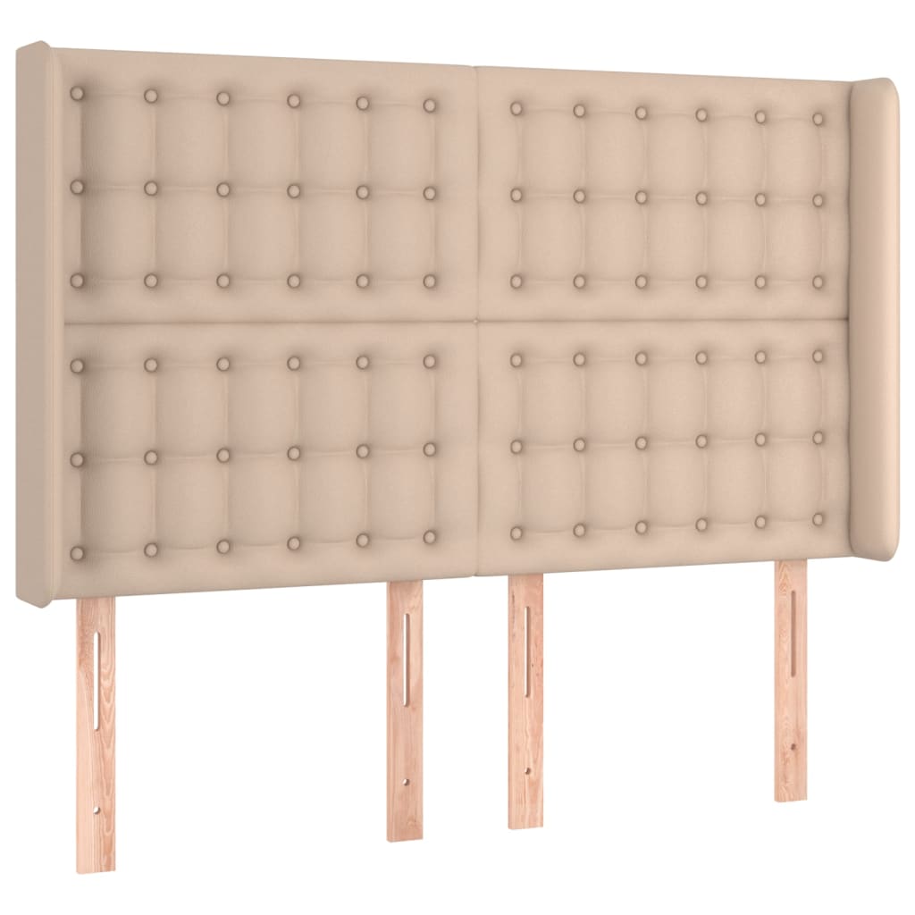 Box Spring Postel Matrace A Led Cappuccino 140X200Cm Umělá Kůže