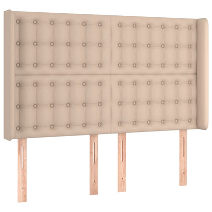 Box Spring Postel Matrace A Led Cappuccino 140X200Cm Umělá Kůže